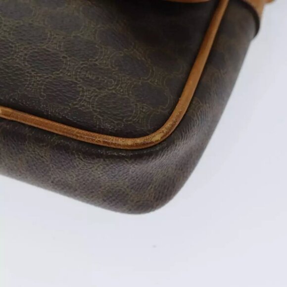 CELINE Macadam Canvas Shoulder Bag PVC Brown - Picture 9 of 16